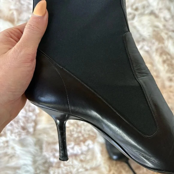 Yves Saint Laurent Black Heeled Boots - Picture 5 of 8